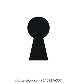 Sleek Black Icons on White: Lock and Keyhole Vector Art