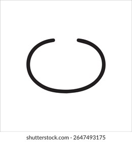 Um círculo incompleto preto elegante em um fundo branco, simbolizando carregamento, atualização ou um loop não fechado. Ideal para designs modernos de UI UX, conceitos de tecnologia e indicadores de progresso digital.