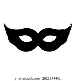 A sleek black mask designed for masquerade, costume parties, or theatrical performances, featuring eye holes and a stylish, mysterious appearance.