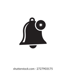 Un elegante icono de campana de notificación negro Diseño moderno Silueta simple y elegante
