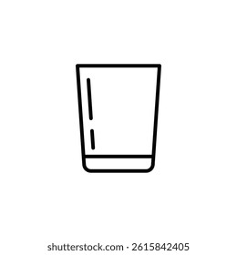 Sleek black outline illustration of a minimalist drinking glass icon