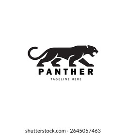 Sleek Black Panther Logo Design with Bold Typography and Striking Silhouette for Modern Branding and Company Identity