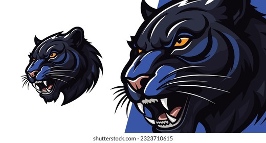 Sleek Black Panther Logo Mascot: Modern Vector Graphic for Competitive Team