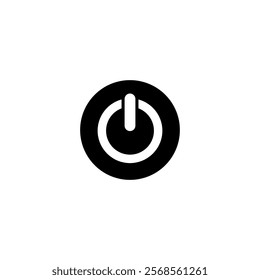 Sleek black power button icon for digital interfaces.