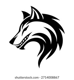 Schlanker schwarzer Profil Wolf Head mit subtilem Snarl