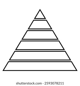 Sleek Black Pyramid Chart, Hierarchical Design in Simple Outline