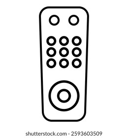 Sleek Black Remote Control, Simple Buttons in Minimalist Design