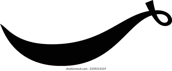 Sleek black shape on white background with a graceful curve, perfect for branding or decoration. Elegant and versatile design element for any project