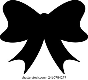 A sleek black silhouette of a bow, bow tie