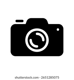 Sleek black silhouette of a camera lens for capturing moments