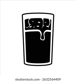 A sleek black silhouette icon of teh talua, an Indonesian egg tea, shown with a cup outline, great for beverage designs.