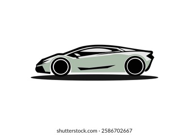 Sleek black sports car minimalist isolated vector Illustration  modern automotive design