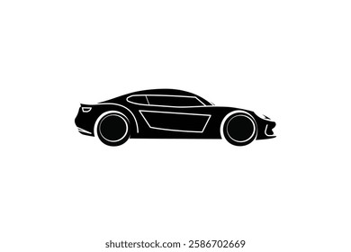 Sleek black sports car minimalist isolated vector Illustration  modern automotive design