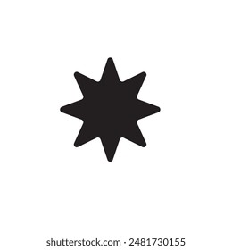 Sleek black star with sharp angular design - stock vector