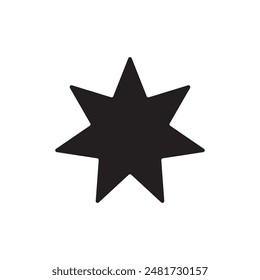 Sleek black star with sharp angular design - stock vector