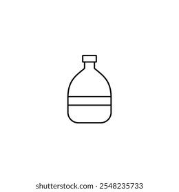 A sleek black striped bottle icon, ideal for branding, packaging, beverage design, and minimalist creative projects.