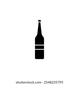 Ícone elegante garrafa listrada preta, ideal para branding, embalagem, design de bebidas e projetos criativos minimalistas.