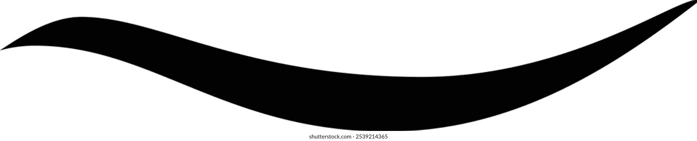Sleek black swoosh on white background symbolizes movement and speed, adding sophistication to any project