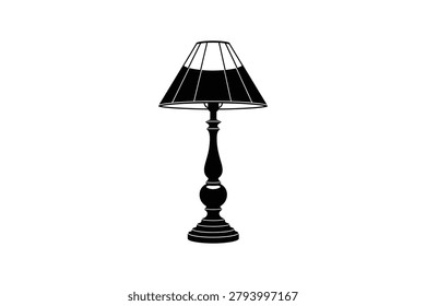 A sleek black table lamp featuring a classic design with a simple conical shade, perfect for modern and traditional interiors alike.