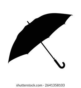 Sleek black umbrella silhouette, stylish accessory for rainy weather.