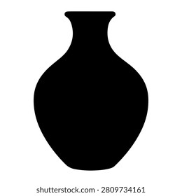 A sleek black vase with a smooth surface and classic silhouette, ideal for interior decoration and floral arrangements.