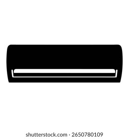 Unidade de ar condicionado elegante preto montado na parede que oferece resfriamento interior conforto e design