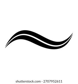A sleek black wave design with a contrasting white stripe running through its center, creating a dynamic and modern visual element.