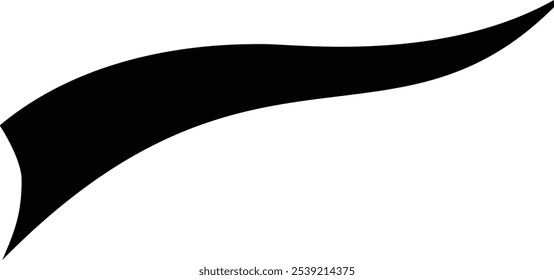 Sleek black wave twists elegantly, symbolizing movement and fluidity. Perfect for minimalist graphic art, with plenty of copy space on a white backdrop