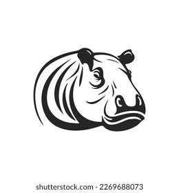 A sleek black and white hippo logo for your brand perfect for making a bold impression.