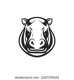 A sleek black and white hippo vector logo to enhance your brand's look.
