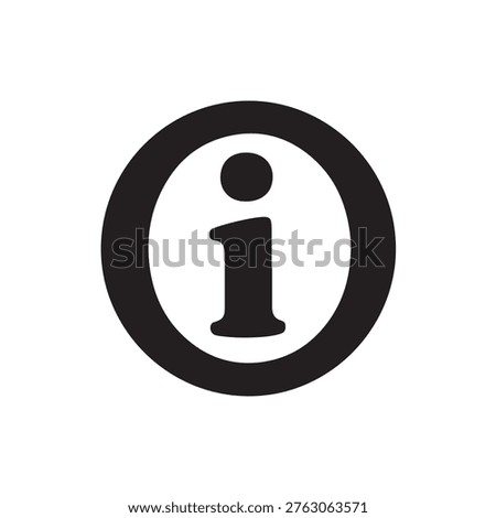 Sleek black and white information vector graphic illustration, perfectly designed to signify crucial help, support, and detailed assistance across various modern digital interfaces, where this clean, minimalist icon serves as a versatile visual element for websites, mobile applications, and user experience designs, indicating essential data or guidance.