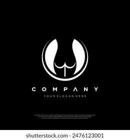 Sleek black and white logo design embodying elegance and modernity with stylized wing-like shapes.