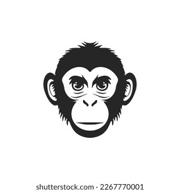 A sleek black and white monkey logo, perfect for your brand.