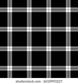 Sleek black and white plaid pattern.  Perfect for modern design projects needing a touch of minimalist elegance. Use as a background, textile design, or website texture.