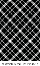 Sleek black and white plaid pattern.  Perfect for fashion, textile, or web design projects.  The graphic design is sharp and modern, conveying a sense of sophistication and timeless style.