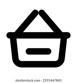 Sleek Black and White Shopping Cart Icon, Perfect for Designers and Content Creators in E-commerce, Adding a Clean and Functional Element to Retail and Marketing Projects