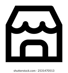 Sleek Black and White Store Icon, Ideal for Designers and Content Creators in Retail and E-commerce, Adding a Modern and Functional Element to Digital and Print Designs