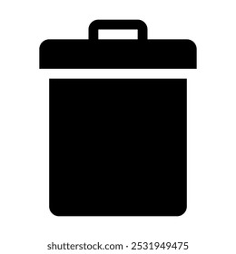 Sleek Black and White Trash Bin Icon for Web and Design | Perfect for UI, UX, and Digital Content, Adding a Clean and Functional Element to User Interface and Digital Platforms