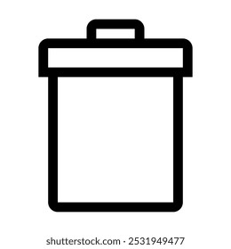 Sleek Black and White Trash Bin Icon for Web and Design | Perfect for UI, UX, and Digital Content, Adding a Clean and Functional Element to User Interface and Digital Platforms