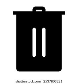 Sleek Black and White Trash Bin Icon for Web and Design | Perfect for UI, UX, and Digital Content, Adding a Clean and Functional Element to User Interface and Digital Platforms