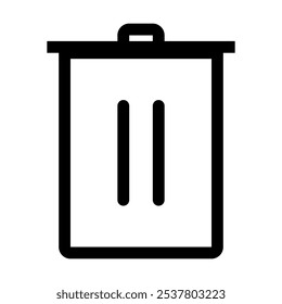 Sleek Black and White Trash Bin Icon for Web and Design | Perfect for UI, UX, and Digital Content, Adding a Clean and Functional Element to User Interface and Digital Platforms