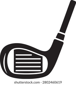 Sleek black and white vector icon of a golf putter club, clean and modern design, perfect for sports, gaming, or fitness-related projects.