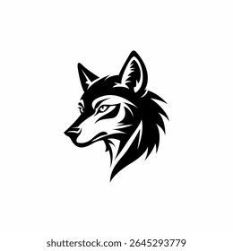 Sleek Black Wolf Head Logo Icon