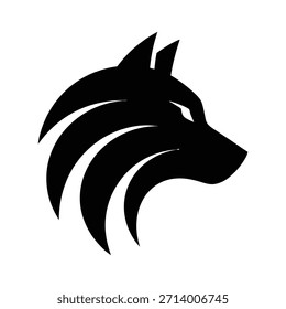 Logo de silueta de Perfil de cabeza de lobo negro elegante
