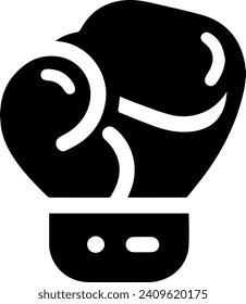 Sleek black-and-white boxing glove logo – a refined representation that merges the essence of strength and elegance. This emblem, with its minimalist charm, encapsulates the dynamic spirit of boxing.