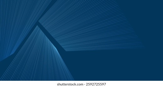 A sleek blue abstract background with converging lines and smooth gradients. The dynamic design and subtle transitions create a visually appealing and versatile backdrop for various creative projects.