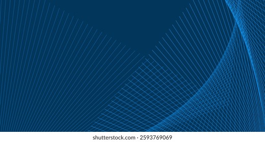 A sleek blue abstract background with converging lines and smooth gradients. The dynamic design and subtle transitions create a visually appealing and versatile backdrop for various creative projects.