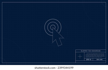 Sleek blueprint-style mouse click illustration background,  making it ideal for projects related to UX design, digital interactions, and cutting-edge design.