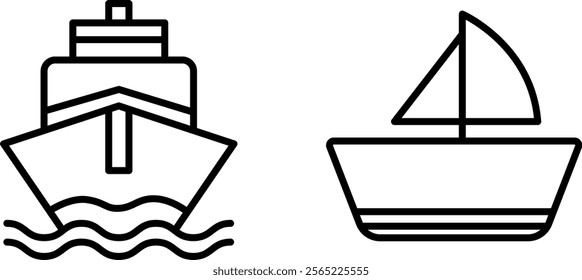 "Sleek Boat Icon for Nautical, Travel, and Marine-Themed Designs"