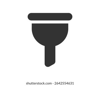 Ícone de funil elegante e cheio. Perfeito para filtrar, peneirar ou refinar conceitos. Use para sites, aplicativos, apresentações sobre precisão ou redução de algo.